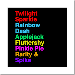 Friendship and Friends are Magic Pony Pals Roll Call T-shirt Posters and Art